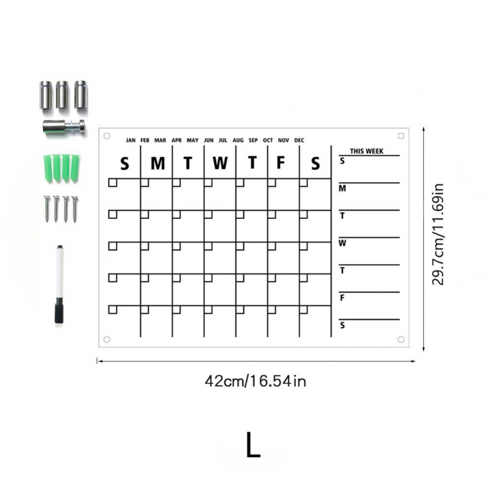 แผ่นบอร์ดอะคริลิค-วางแผนปฏิทิน-พร้อมกาวติดเล็บ