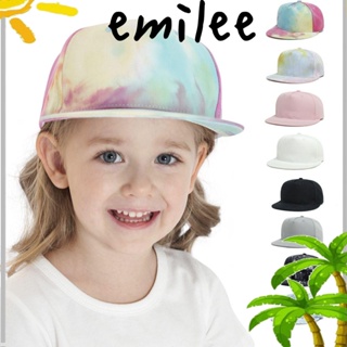 Emilee หมวกฮิปฮอป ใหม่ เด็กชายและเด็กหญิง หมวกมัดย้อม สีพื้น หมวกเด็ก