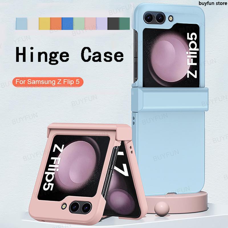 candy-color-case-feel-skin-hinge-shockproof-cover-for-samsung-z-flip5-flip-5g-zflip5-ani-knock-protect-shell