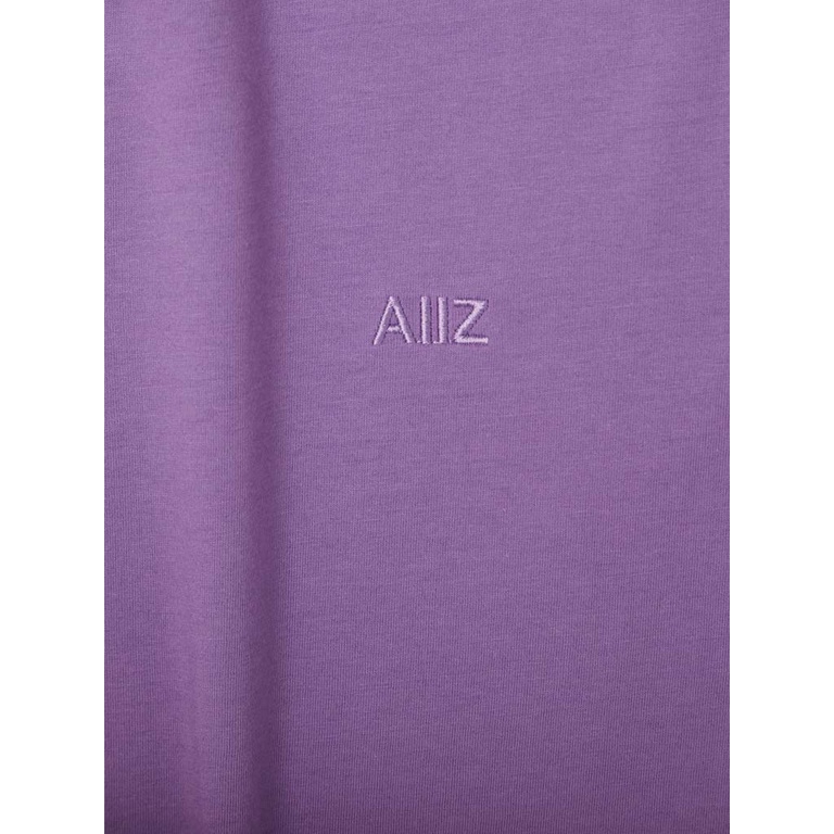 aiiz-เอ-ทู-แซด-เสื้อยืดผู้หญิงคอกลมสีพื้น-ปักโลโก้-aiiznwomen-s-aiiz-logo-t-shirts-cotton-polyester