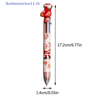 Buildvictories11 ปากกาลูกลื่น ลายต้นคริสต์มาส สโนว์แมน กวาง 6 สี สําหรับโรงเรียน สํานักงาน