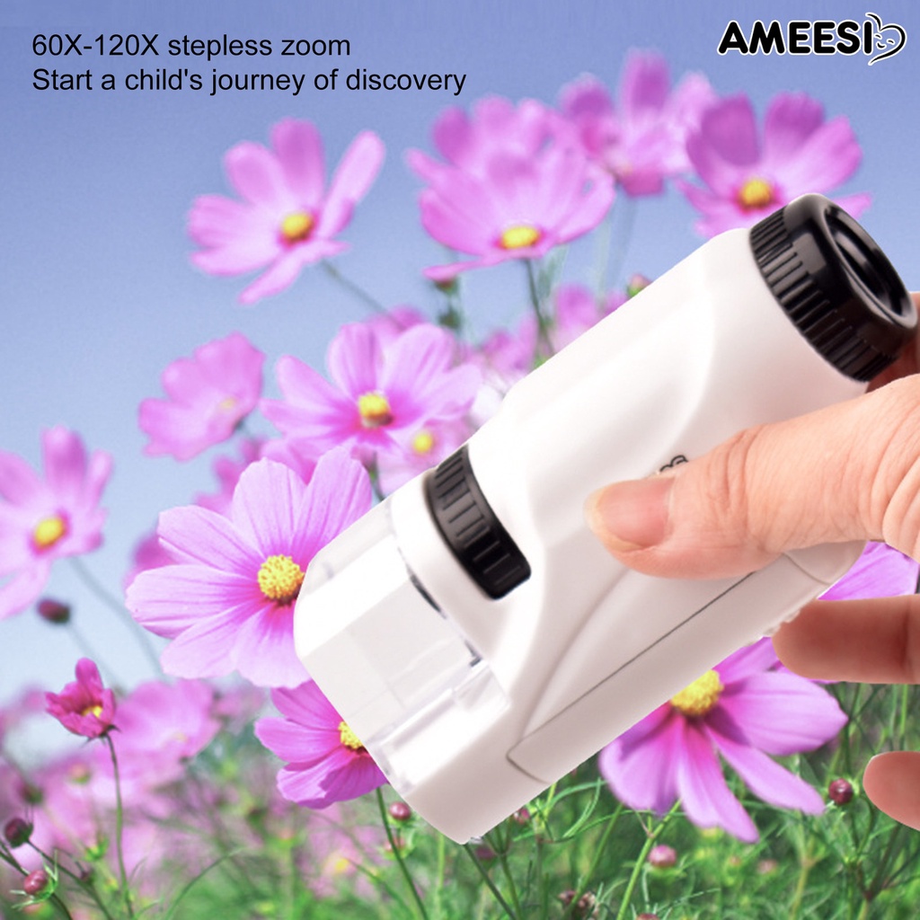 ameesi-กล้องจุลทรรศน์วิทยาศาสตร์-แบบพกพา-สํารวจโลกไมโคร-abs-ปลอดภัย-สําหรับเด็ก