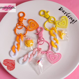 Pinkcool 1 ชิ้น พวงกุญแจน่ารัก สําหรับผู้หญิง หวาน ลูกอม ผลไม้ จี้ รถ พวงกุญแจ สาว ขายดี