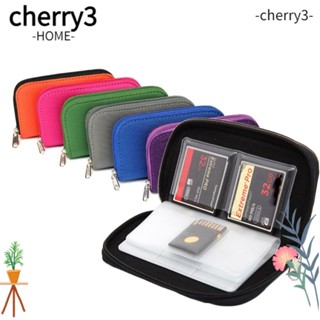 Cherry3 กระเป๋าเก็บการ์ดหน่วยความจํา CF SD Micro พร้อมช่องใส่ซิป 22 ช่อง อุปกรณ์เสริม สําหรับผู้ชาย และผู้หญิง