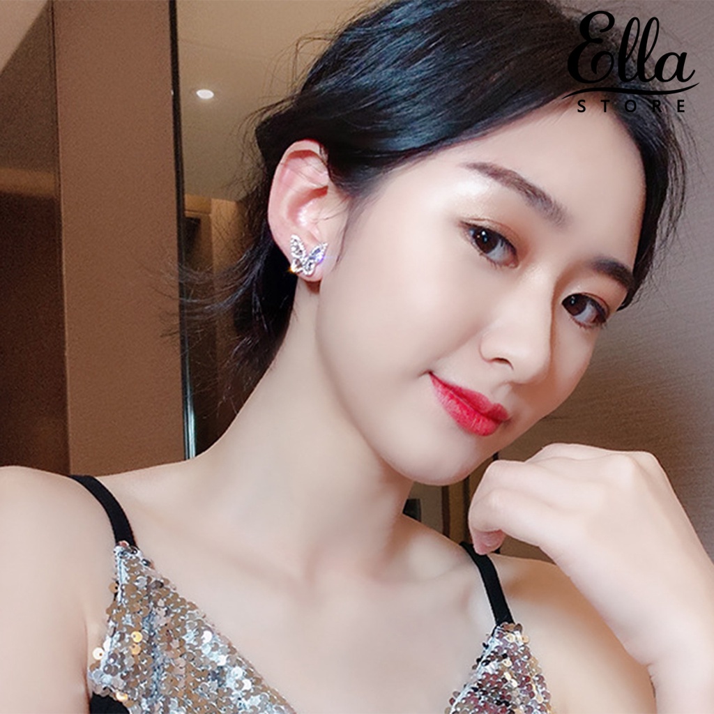 ellastore123-ต่างหูสตั๊ด-รูปผีเสื้อ-ประดับพลอยเทียม-คริสตัลเทียม-กลวง-ป้องกันสนิม-น้ําหนักเบา-เครื่องประดับ-สําหรับผู้หญิง-1-คู่
