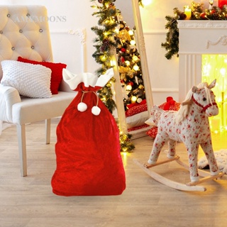 Amymoons ถุงของขวัญ ลายซานตาคลอส สีแดง ขนาด 70x50 ซม. พร้อมหูรูด สําหรับใส่ขนมขบเคี้ยว