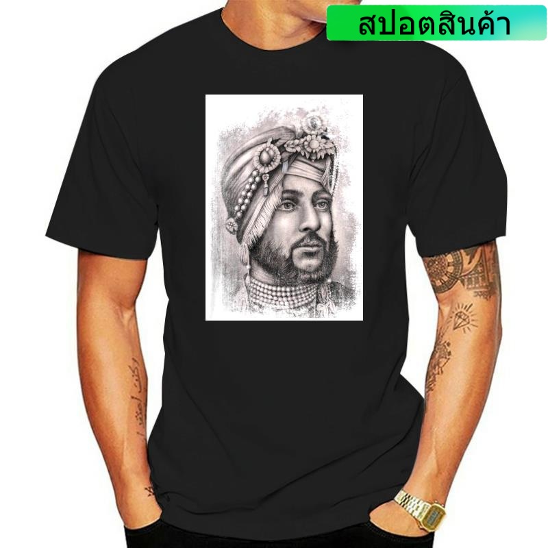 s-5xl-เสื้อยืดลําลอง-ผ้าฝ้าย-100-แขนสั้น-คอกลม-พิมพ์ลาย-maharaja-duleep-singh-sikh-empire-indian-punjab-ทรงหลวม-แฟชั่