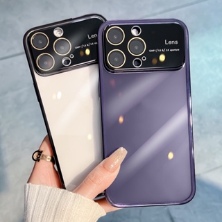 เคสโทรศัพท์มือถือแบบแข็ง ใส กันกระแทก กันรอยเลนส์กล้อง หรูหรา สําหรับ IPhone 14 Pro Max 13 12 Pro Max