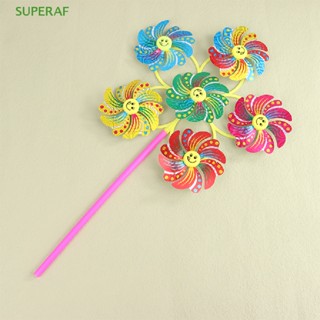 Superaf กังหันลม ลายการ์ตูน 3D หลากสี สําหรับตกแต่งบ้าน สวน 1 ชิ้น