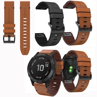 สายนาฬิกาข้อมือ สายหนัง ขนาด 20 มม. 22 มม. 26 มม. สําหรับ Garmin Fenix 7X 7 6X 6