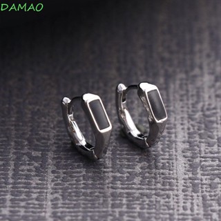 Damao ต่างหูห่วง สีเงิน สไตล์พังก์ สตรีท สร้างสรรค์ เครื่องประดับ สําหรับผู้ชาย ผู้หญิง