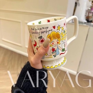 Mug🍸น่ารักการ์ตูนถ้วยลายครามถ้วยกาแฟ