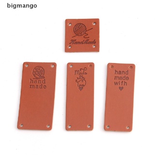[bigmango] ป้ายแท็กหนังสังเคราะห์ แฮนด์เมด DIY สําหรับเย็บผ้า 20 ชิ้น