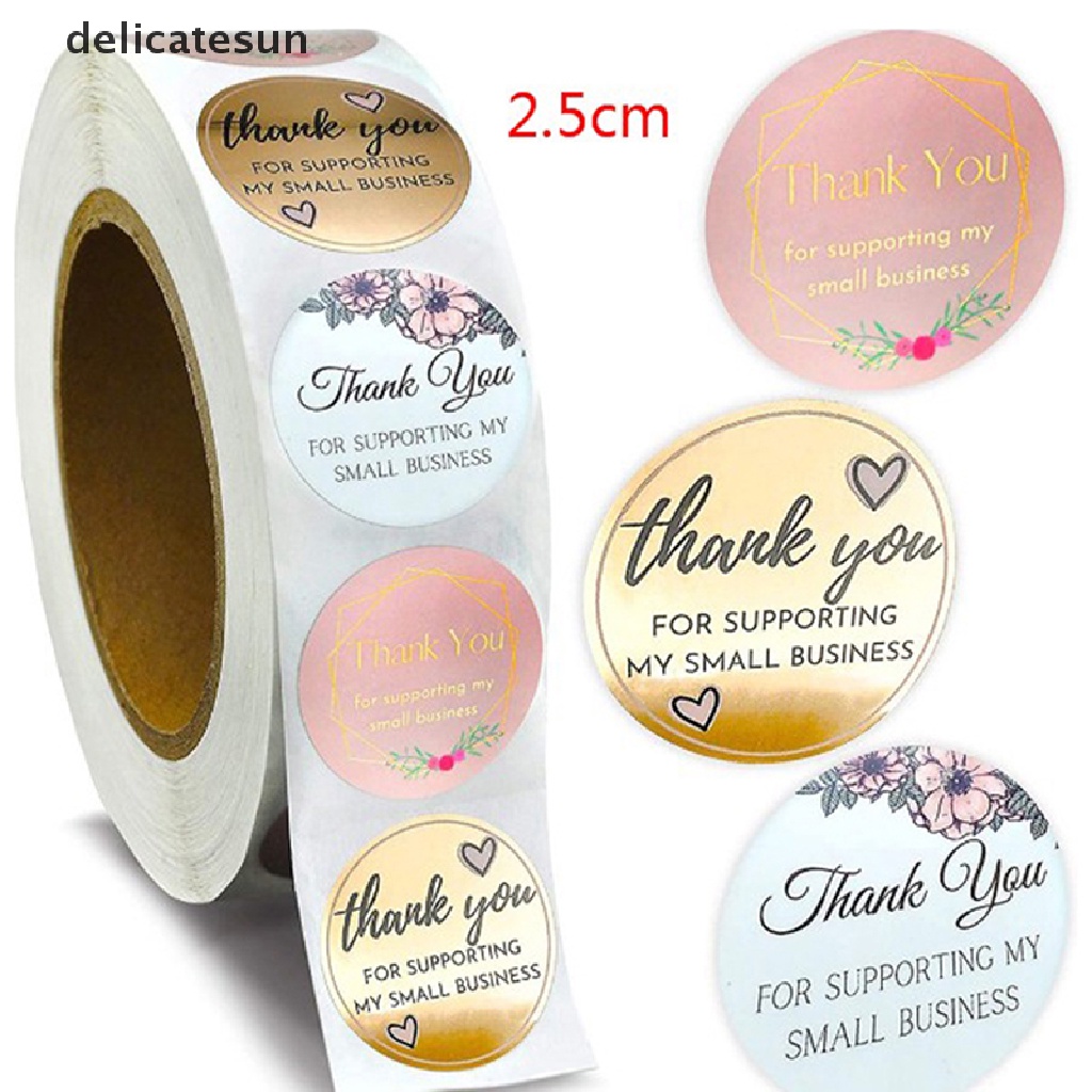 delicatesun-500-ชิ้น-ม้วน-สติกเกอร์-thank-you-ฉลากปิดผนึก-กระดาษกาว-กลม-อบขนม-แท่งดี