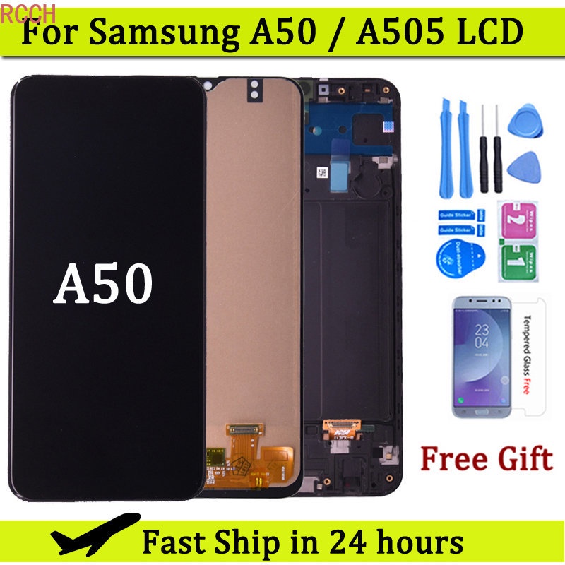 หน้าจอสัมผัส lcd พร้อมกรอบ สําหรับ Samsung Galaxy A50 SM-A505FN DS ...