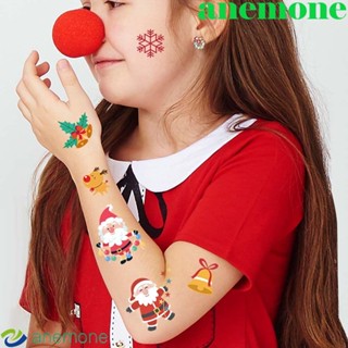 Anemone สติกเกอร์รอยสัก ลายการ์ตูนคริสต์มาส 16 ชิ้น ต่อชุด สําหรับตกแต่งแขน คอ ของขวัญ