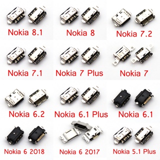 พอร์ตชาร์จเชื่อมต่อ Micro USB Type C สําหรับ Nokia 5.1 6.1 7 Plus 8.1 8 7.2 7.1 6.2 6 2017 2018 1 ชิ้น