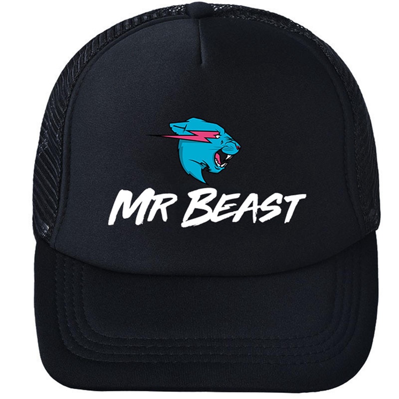 Moneyc การ์ตูน Mr Beast หมวกเบสบอลสีดําสีขาว | Shopee Thailand