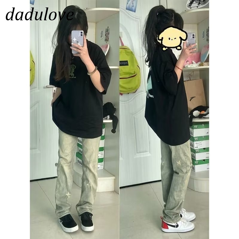 dadulove-new-korean-version-of-ins-retro-washed-jeans-star-high-waist-wide-leg-pants-niche-trousers