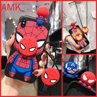 Hxmf เคสโทรศัพท์มือถือแบบนิ่ม ใส กันกระแทก ลายตุ๊กตาอนิเมะกัปตันอเมริกา สไปเดอร์แมน สําหรับ Samsung Galaxy A31 A32 A33 A42 A50 A51 A51 A52 A60 A70 A71 A71 A72 A21S A04 A34 A54 A13 5G