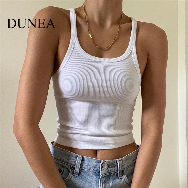 dunea-เสื้อกั๊ก-คอยู-สีพื้น-เข้ารูป-สไตล์อเมริกัน-สําหรับผู้หญิง