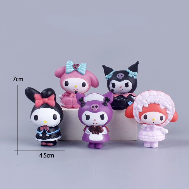 ตุ๊กตาฟิกเกอร์-การ์ตูนอนิเมะ-my-melody-kuromi-kt-cat-pochacco-diy-สําหรับตกแต่งเค้กวันเกิด