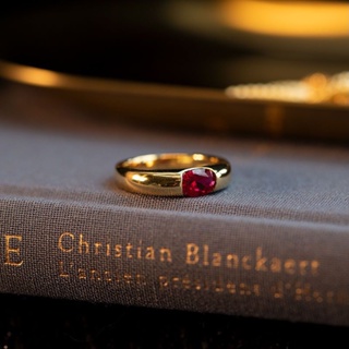 แหวนแต่งงาน เหล็กไทเทเนียม ประดับเพทาย สีแดง สีเขียว หรูหรา สําหรับผู้หญิง และผู้ชาย
