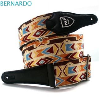 Bernardo สายคล้องคอกีตาร์ เบส แบบหนา ผ้าฝ้าย ปักลาย สําหรับกีตาร์อะคูสติก