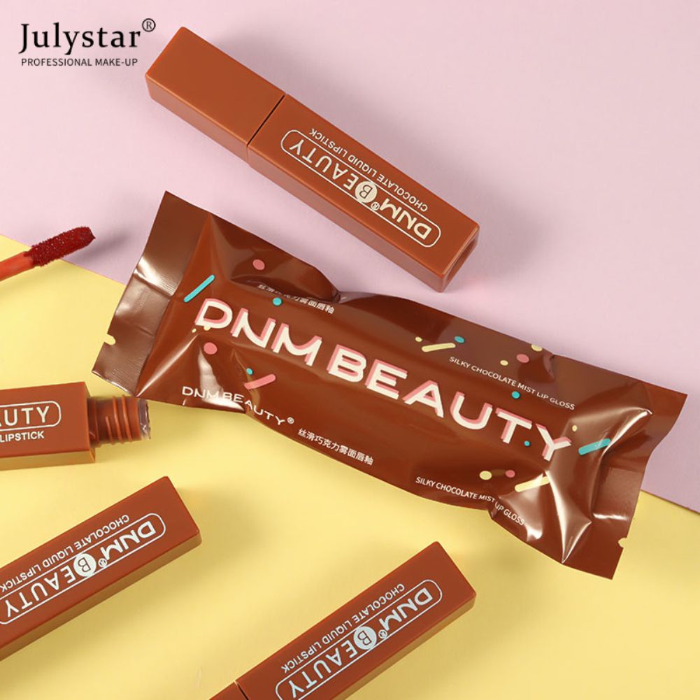 julystar-18สีช็อคโกแลตเคลือบกำมะหยี่ลิปกลอลิปสติกกันน้ำ