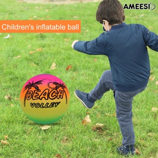 Ameesi ลูกบอลชายหาด PVC ขนาดใหญ่ เป็นมิตรกับสิ่งแวดล้อม สีรุ้ง ของเล่นชายหาด สําหรับเด็ก 3 ชิ้น