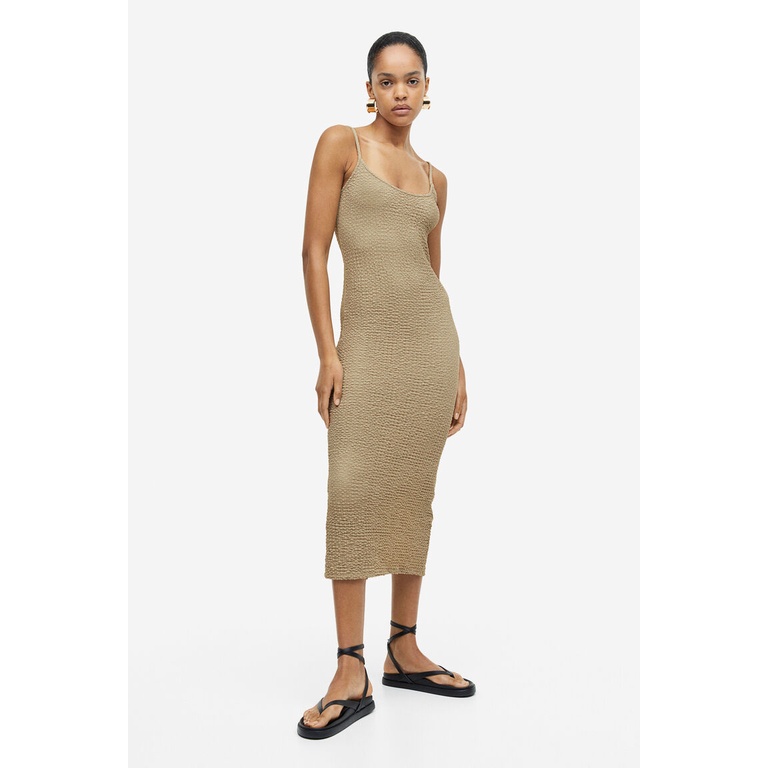 H&M Woman Crinkled jersey dress 1164787_1 Shopee Thailand