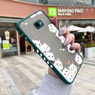 สําหรับ Samsung galaxy J4 2018 J4 Plus 2018 J4 Prime เคสการ์ตูนแมวน่ารัก ฝ้า บาง ดีไซน์ใหม่ กันกระแทก เคสโทรศัพท์แข็ง แฟชั่น ขอบซิลิโคน เคสป้องกัน