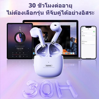 Remax TWS-19 หูฟังบลูทูธ Bluetooth 5.3 หูฟังสเตอริโอในหูแบบครึ่งตัวหูฟังไร้สาย Bluetooth Gaming หูฟังพร้อมกล่องชาร์จ