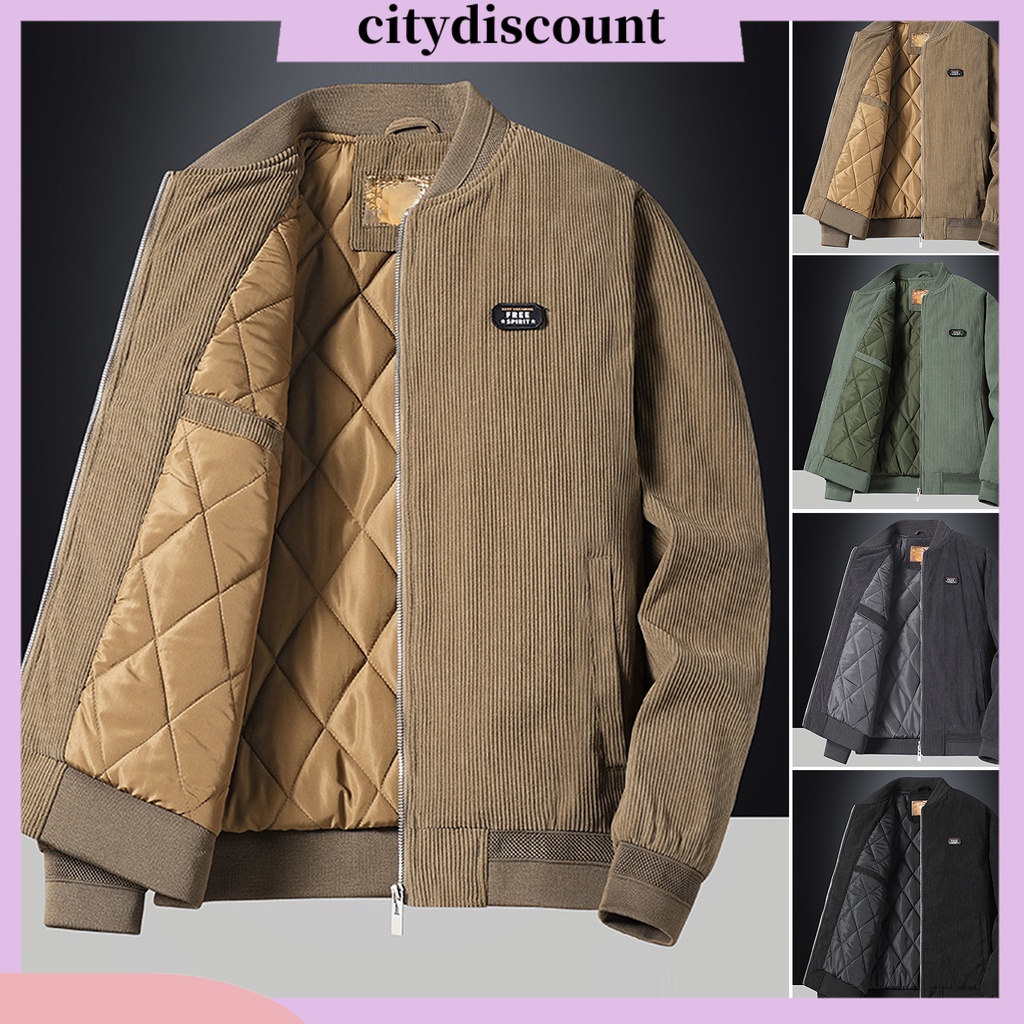 lt-citydiscount-gt-เสื้อแจ็กเก็ตเบสบอล-แขนยาว-ผ้าลูกฟูก-มีซิป-สไตล์นักธุรกิจ-แฟชั่นฤดูหนาว-สําหรับผู้ชาย