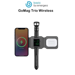 Bazic GoMag Trio Wireless ที่ชาร์จแม่เหล็กไร้สายพับได้15W 3in1 เกรดพรีเมี่ยม สำหรับ iPhone/Watch/AirPods (ของแท้100%)