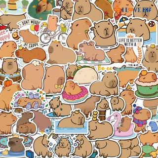 สติกเกอร์ PVC ลายการ์ตูน Capybara น่ารัก กันน้ํา คุณภาพสูง สําหรับตกแต่ง 50 ชิ้น ต่อชุด