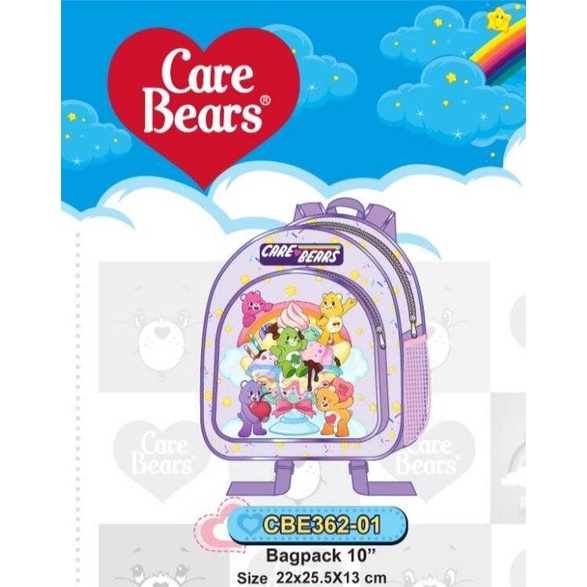 กระเป๋าเป้เด็กนักเรียน-กระเป๋าเป้สะพายหลังเด็กน้อย-care-bears-ใบเล็กน่ารัก-ขนาด-10-นิ้ว