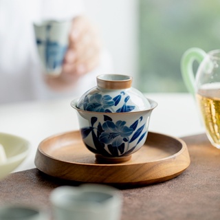[Uayun] ชามชงชา ลายดอกลิลลี่โบราณ สีเขียว ไม่ร้อนมือ สําหรับครัวเรือน