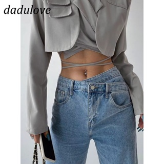 DaDulove💕 New American Ins High Street Thin Jeans Niche High Waist Wide Leg Pants Large Size Trousers