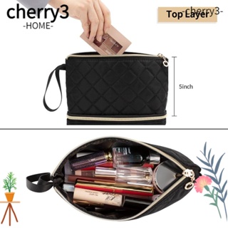 Cherry3 กระเป๋าเครื่องสําอาง กระเป๋าออแกไนเซอร์ สองชั้น ขนาดเล็ก จุของได้เยอะ สําหรับเดินทาง