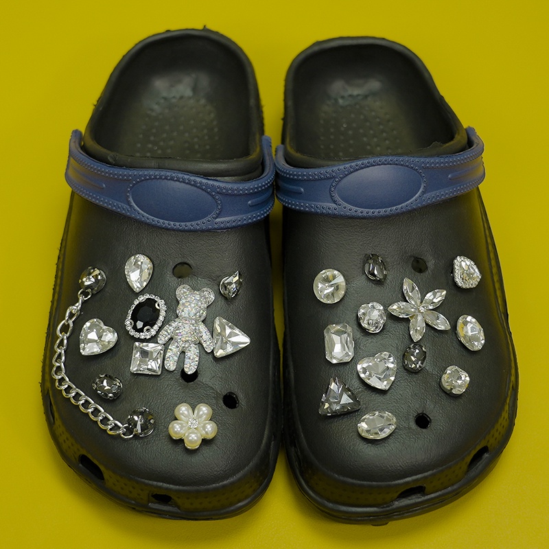 crocs-jibbitz-ชุดจี้คริสตัล-รูปรองเท้า-diy