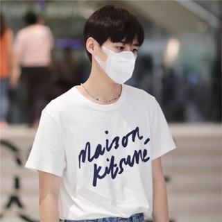 เสื้อยืดแขนสั้น คอปก พิมพ์ลายตัวอักษร MK สไตล์มินิมอล คลาสสิก คุณภาพสูง สําหรับผู้ชาย และผู้หญิง