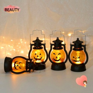 Beauty โคมไฟ LED รูปฟักทองผี สไตล์เรโทร สําหรับแขวนตกแต่งบ้าน ปาร์ตี้ฮาโลวีน