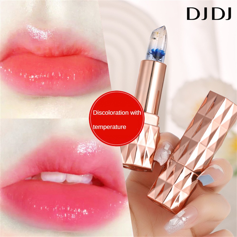 djdj-jelly-ลิปสติกเปลี่ยนสีลิปบาล์มให้ความชุ่มชื้นแต่งหน้าเปลี่ยนอุณหภูมิไม่ง่ายที่จะติดถ้วยดอกไม้-lip-balm-long-lasting-lips-care-balm