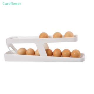 &lt;Cardflower&gt; กล่องใส่ไข่ม้วนอัตโนมัติ สําหรับตู้เย็น ห้องครัว ลดราคา