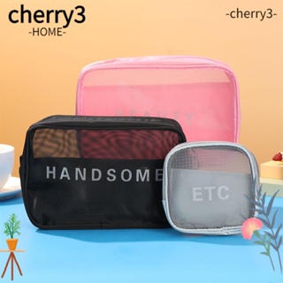 Cherry3 กระเป๋าเครื่องสําอาง กระเป๋าจัดระเบียบ มีซิป เดินทาง ล้างเครื่องสําอาง