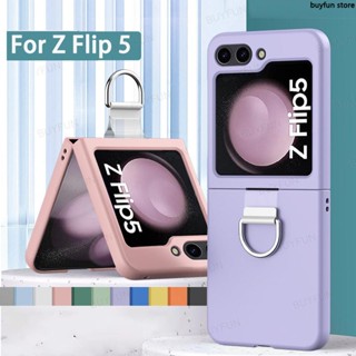 For Samsung Galaxy Z Flip 5 5G Flip5 Zflip5 2023 Finger Ring Ultra Thin Phone Cover Shell Shockproof Bumper