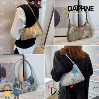 Daphne กระเป๋าสะพายไหล่ กระเป๋าถือ ลายภาพวาดสีน้ํามัน น่ารัก แฟชั่นฤดูใบไม้ร่วง