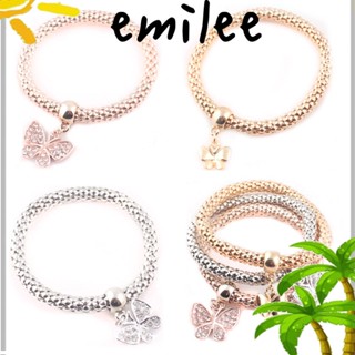 Emilee 3 ชิ้น / เซต หลายชั้น เสน่ห์ สร้อยข้อมือ เด็กผู้หญิง ซ้อน เก๋ ผีเสื้อ / จี้หัวใจ