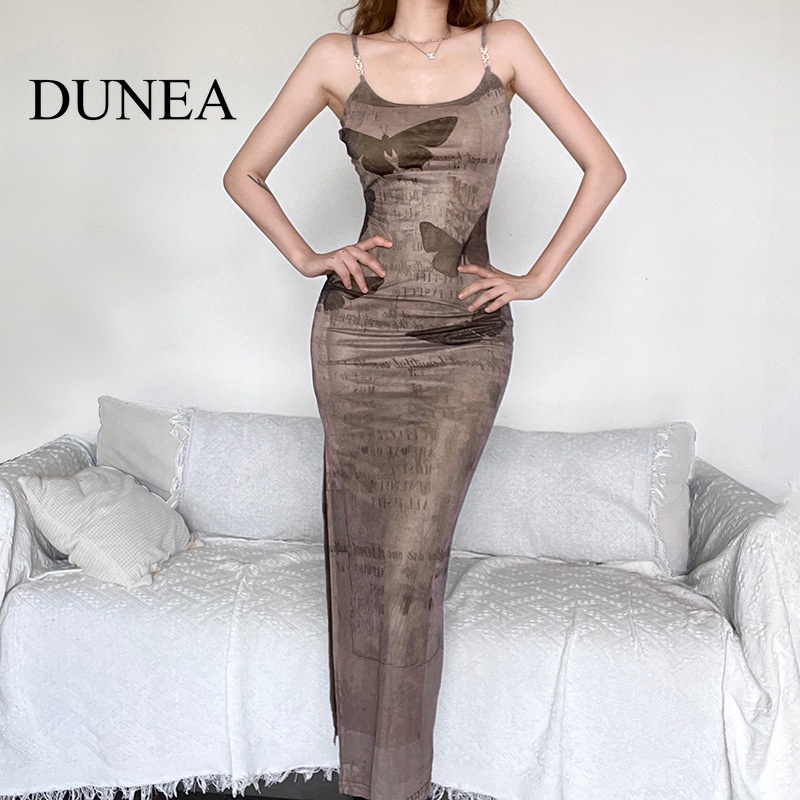 dunea-ชุดเดรสบอดี้คอน-พิมพ์ลายผีเสื้อ-แนวเซ็กซี่-สําหรับผู้หญิง